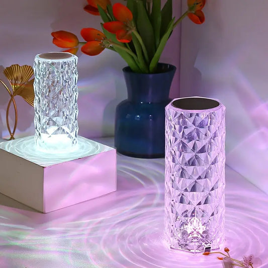 Lampe de Table Rose Cristal Lumena